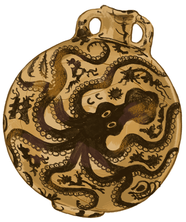 Illustration of a Minoan Style Octopus Jug
